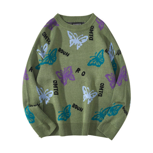Long Sleeve Vintage Woven Butterfly